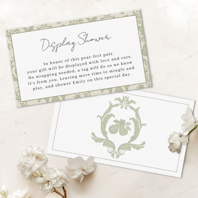 Sagegrön perfekt päron-visningsdusch Infogningskor Tilläggskort (Display Shower Card)