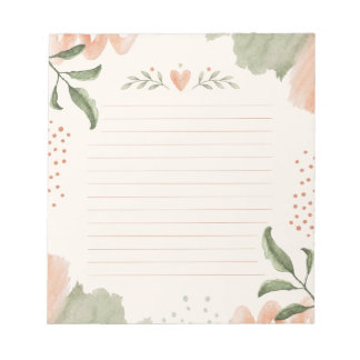 Sagegrön & Persikoton Notisblock Anteckningsblock