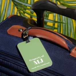 Sagegrön personlig monogram-e-post bagagebricka