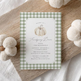 Sagegrön Pumpa Friendsgiving Middag Inbjudningar