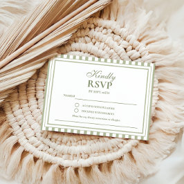 Sagegrön rand gammal peng bröllopsinbjudan RSVP OSA Kort