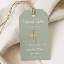 Sagegrön religiös kors pojke konfirmation