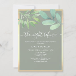 Sagegrön repetitionsmiddagsinbjudan inbjudningar