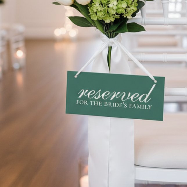 Sagegrön Reserverad Stol för Vigselceremoni (Add a graceful and functional touch to your ceremony with this Sage Green Reserved Wedding Sign!)