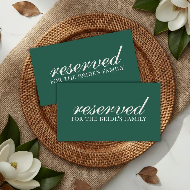 Sagegrön Reserverad Stol för Vigselceremoni Placeringskort (Sage Green Reserved Wedding Ceremony Chair Place Card)