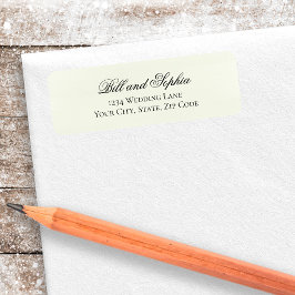 Sagegrön returadressetikett med script-typografi returadress etikett