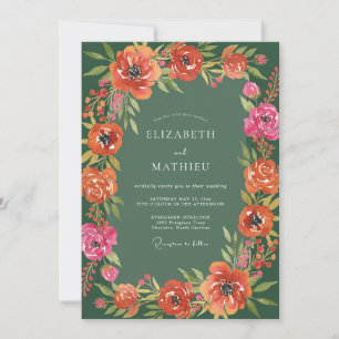 Sagegrön Rik Rustik Bröllopsdekor Inbjudningar