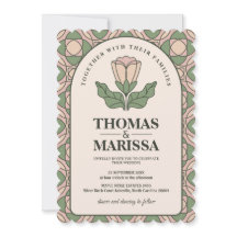 Sagegrön & Rosa Art Nouveau Blommig Bröllop