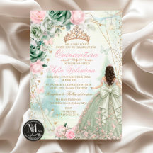 Sagegrön rosablush Whimsical Skog Quinceañera