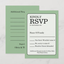 Sagegrön RSVP-kort
