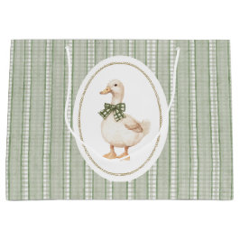 Sagegrön Rutig Ank Baby Shower Välkomstpresent
