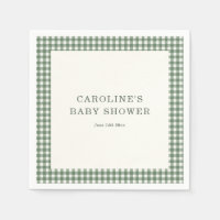 Sagegrön rutig plattångestekt Baby Shower