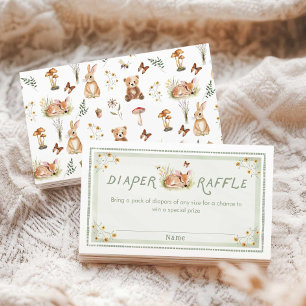 Sagegrön skogsbabyshower Toalettpapper Lotteri Bil Tilläggskort