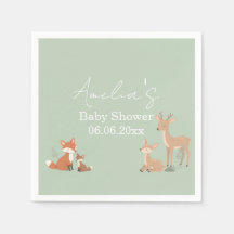 Sagegrön skogsdjursbabyfest 