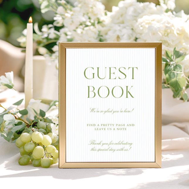 Sagegrön & Softblå Bröllop Gästbokskylt (Sage Green & Soft Blue Wedding Guest Book Sign)
