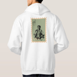Sagegrön stämpelkonst Cool Man Häst Skelett Hoodie
