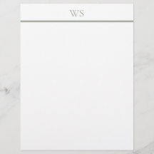 Sagegrön stapelmonogram brevpapper