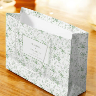 Sagegrön Toile Klassisk Vintage Blommig Bröllop