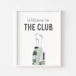 Sagegrön Välkommen till klubben Golfbarnsrum Poste Poster