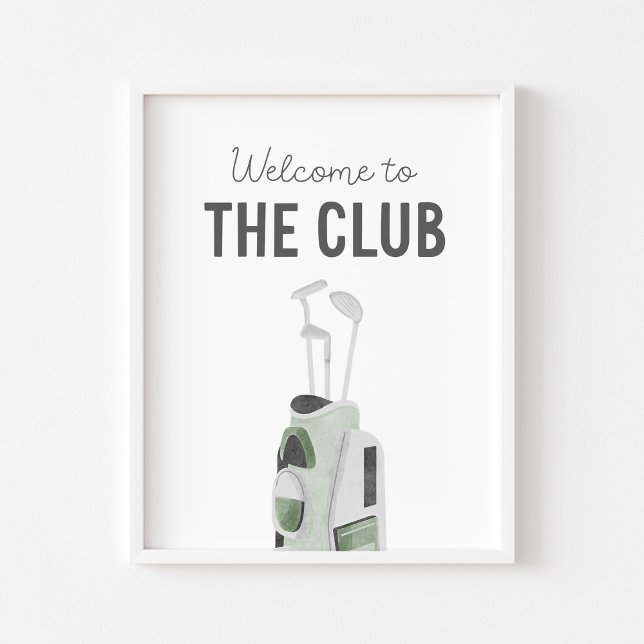 Sagegrön Välkommen till klubben Golfbarnsrum Poste Poster (Skapare uppladdad)