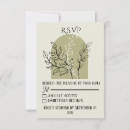 Sagegrön valv RSVP-kort OSA Kort