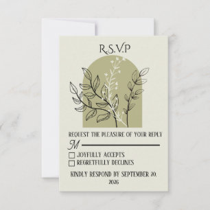 Sagegrön valv RSVP-kort OSA Kort