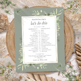 Sagegrön växtlighet Bröllopsschema Tidslinje