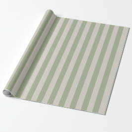 Sagegrön Vertikal Randig Mönster Presentpapper