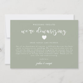 Sagegrön Vi Minskar Bröllopsuppdatering Meddelande