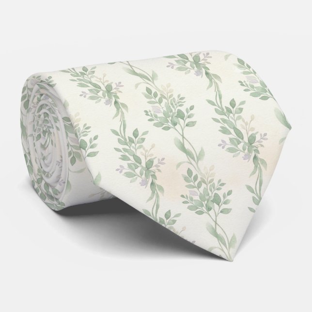 Sagegrön vildblomma vinstock slips (Rullad)
