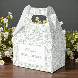 Sagegrön Vintage Fransk Blommig Bröllopsdusch Presentaskar