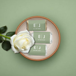 Sagegrön & Vit Monogram Bröllop