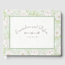 Sagegrön vit rosbröllop