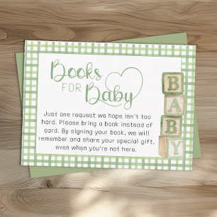 Sagegröna böcker för baby-kort för baby shower-ins tilläggskort