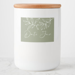 Sagegröna Boho-blommor Datum Nattburk Mat Etiketter