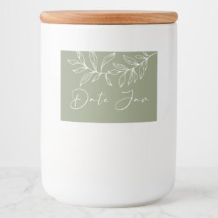 Sagegröna Boho-blommor Datum Nattburk Mat Etiketter