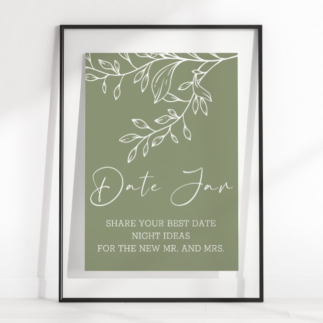 Sagegröna Boho-blommor Dejtingsnatt Poster (Skapare uppladdad)
