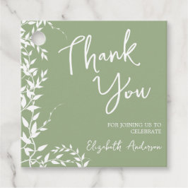 Sagegröna botaniska blad Bröllopsfest Gåvor Etiketter