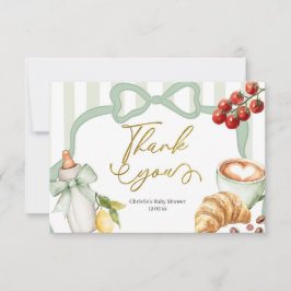 Sagegröna Coquette-ränder Italien Ciao Baby Tack Kort