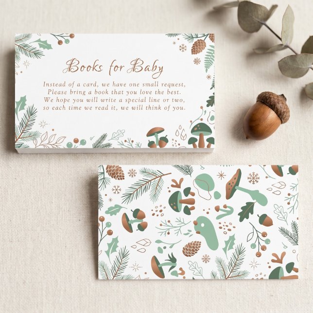 Sagegröna eukalyptusskogsböcker för bebisar tilläggskort (Sage Green Eucalyptus Woodland Books for Baby Enclosure Card)