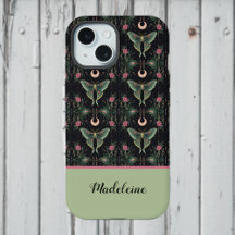 Sagegröna Lunamalar Månfärgade Blommor Monogram