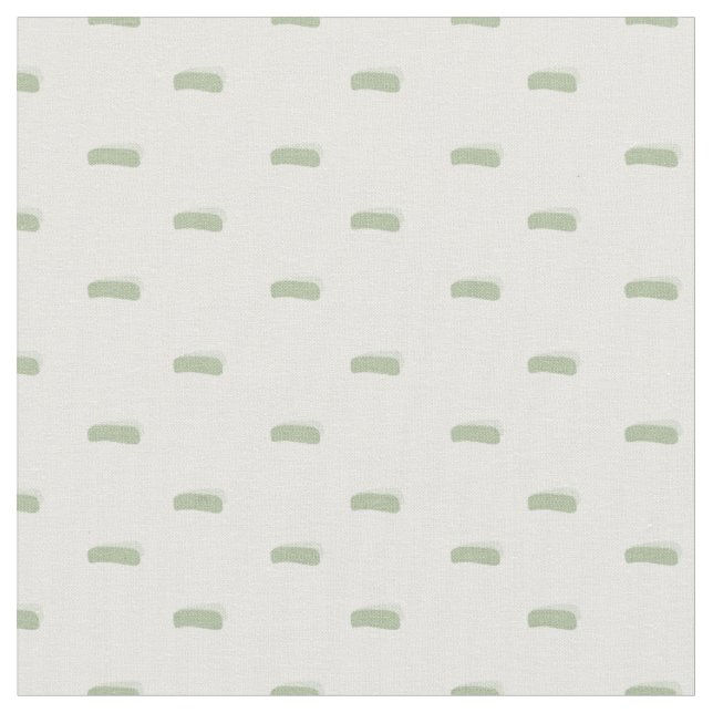 Sagegröna minimalistiska streck på vit tyg (Närbild)