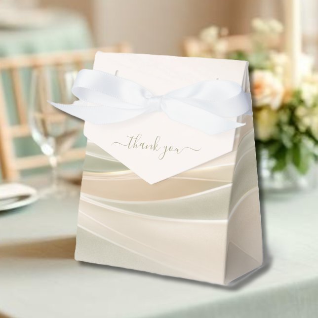 Sagegröna och elfenbensfärgade presentaskar (Sage Green and Ivory Favor Boxes)