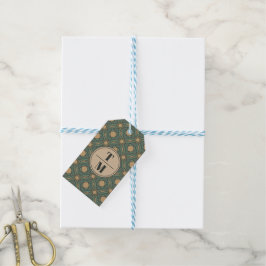 Sagegröna och gyllene geometriska presentkort presentetikett