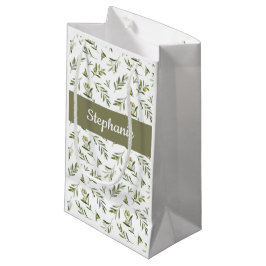 Sagegröna oliv vattenfärgmonogram