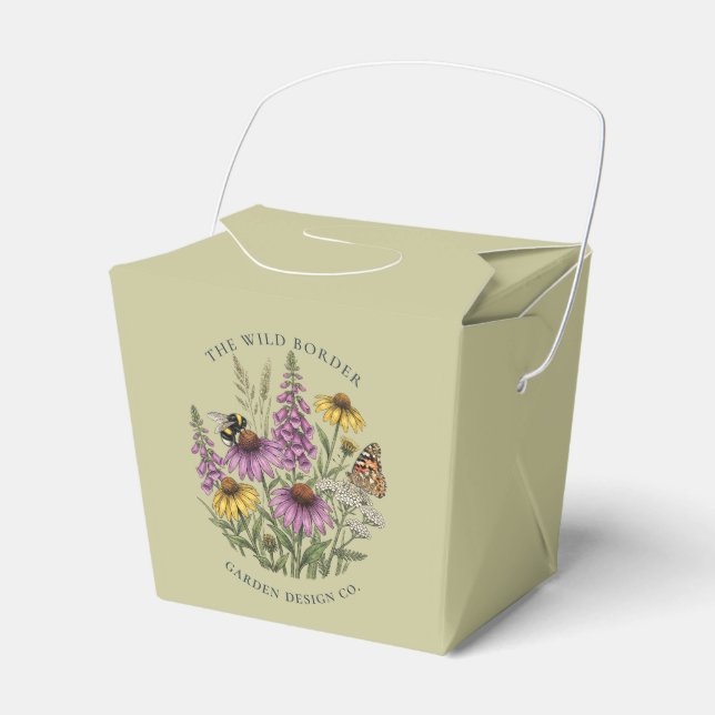 Sagegröna pollinatörfröpaket presentboxar presentaskar (Framsidan Sidan)