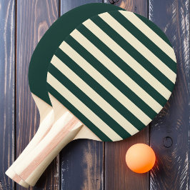 Sagegröna poloskjortor med ränder och enfärgade pingisracket