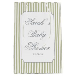 Sagegröna ränder baby shower 