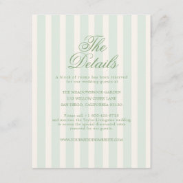 Sagegröna trädgårdschinoiserie Bröllopsdetaljer Tilläggskort