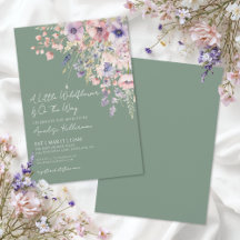 Sagegröna vilda blommor Blommig babyfest